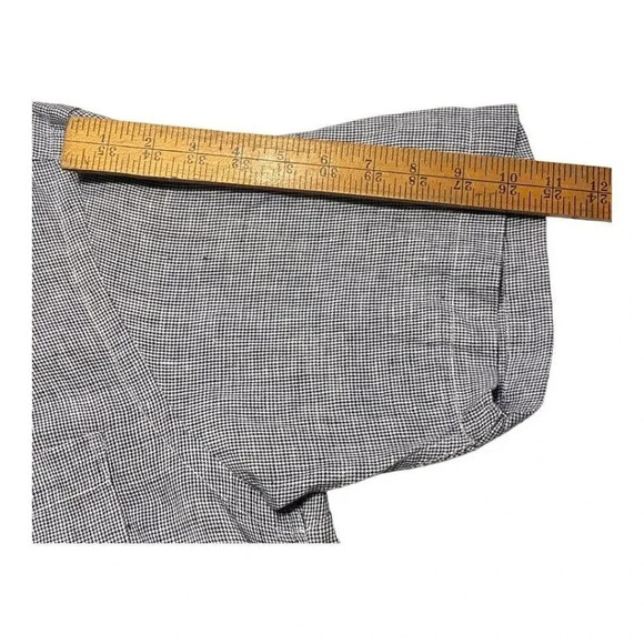 ORVIS Black & White Linen Button Down Mens Shirt Large VGUC - Picture 11 of 13